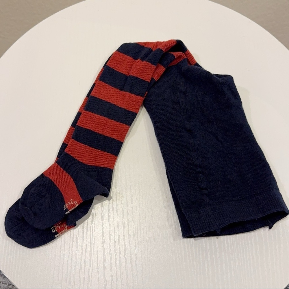 NWOT Jacadi Orange Strips Cotton Blend Tights Size 21-22 (12M)